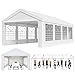 Homall Partyzelt 4x8,Metall Gestell Gartenzelt,Pavillon Wasserdicht 560g/m² PE-Plane,Zelt Stabil-22 Bodenhaken 4 Windfesten Seilen,UV-Schutz 50+Große Luxus Hochzeitszelt Gartenpavillon32m²,Weiß