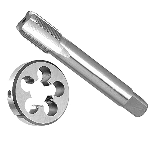 HUAZHICHUN 1PC 13/8-28UN Tap + 1PC 13/8-28UN Die, HSS Tap and Die Set Right Hand Tap