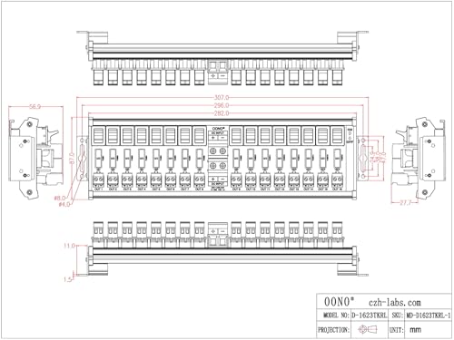 Module de distribution d'alimentation CC 16 canaux rail DIN - 6