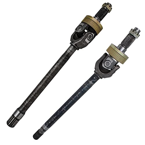 Image of Detroit Axle - Pair Front CV Axle Shafts for 1994-2001 Dodge Ram 1500 [4WD], 1994-1997 Dodge Ram 2500 [Dana 44], U-joint CV Axle Shafts Assembly 1995 1996 Replacement