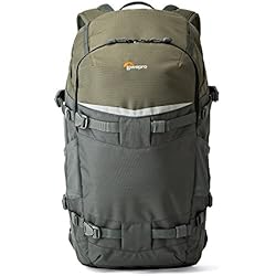 Mochila Fotográfica Discreta Lowepro Mochila Flipside Trek 450, mochila para cámara réflex digital y lentes múltiples, mochila para cámara portátil, tableta, accesorios de fotografía, trípode, gris, 17 x 26 x 31 cm