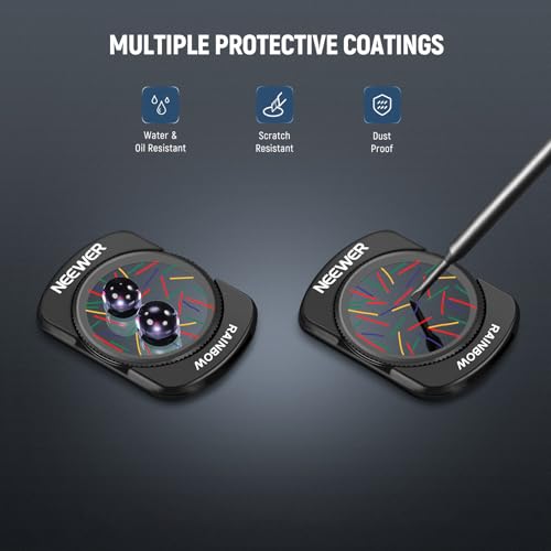 NEEWER Rainbow Star Lens Filter Compatible with DJI Osmo Pocket 3 / Pocket 4 / Xtra Muse, Magnetic HD Starlight Gimbal Camera Effect Filter + Screen Protector Accessories, FL-C36 - image 5