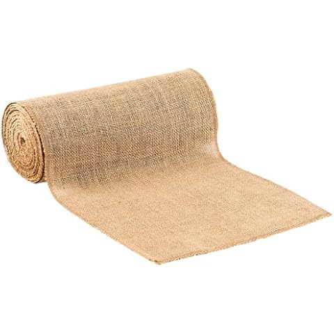 KENNUOCAT Jute Tischläufer aus Juterolle für Hochzeiten, gewebte Stoff Tischdecke, rustikale Bauernhaus Party Dekoration Cover