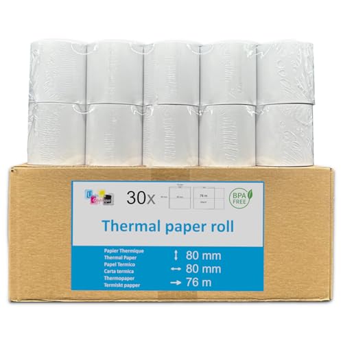 Papier thermique 80x80 x30 sans blocage pour imprimante