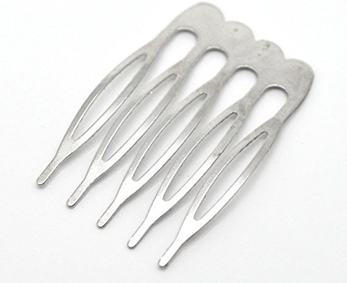 Olinisupply Metal Hair Combs (Small - 15 pcs, Silver)