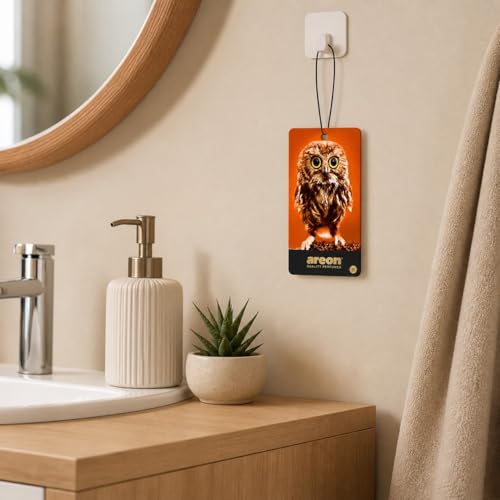 Image of AREON WILD - Hanging Custom Cute Funny Car Air Freshener for Home & Office - Premium Cologne Perfume with Natural Fragrances - Long Lasting, Fresh, Luxurious Scent - Stylish Design - Agent Owl