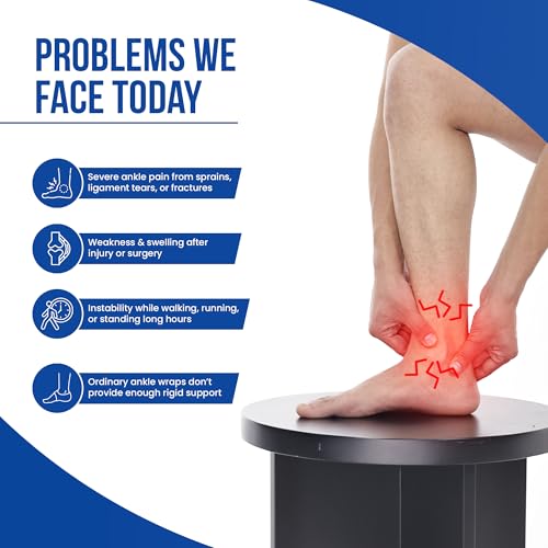 Image of Leeford Ortho Ankle Support for Pain Relief | Ankle Binder with Splint Support for Men and Women | Ankle Band, Brace for Compression