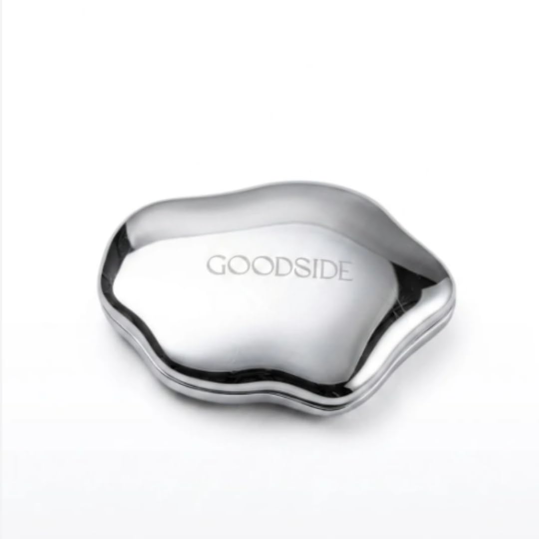 GoodSide Good Mirror | Compact Makeup Mirror | Dual-Sided Pocket Mirror | Distortion-Free Glass | Travel Vanity Mirror for Purse & Handbag | Chrome Finish Pebble Design (Silver)-image-41