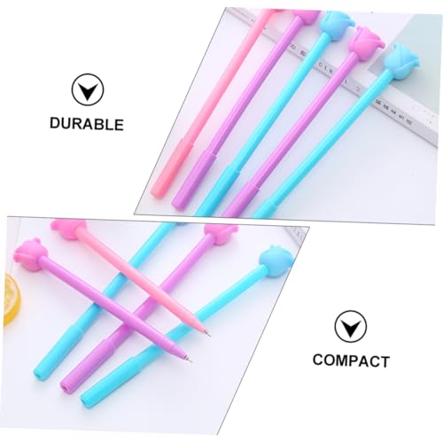 Abaodam 12 bolígrafos gel 0.5 mm forma rosa miniatura 5