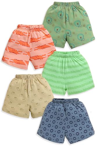 Image of LuvLap Baby Boys & Girls 100% Cotton Shorts Set Pack of 5