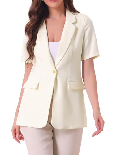 Blazer à revers femme manches courtes veste de costume aux finitions soignées