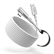 Cable de Enlace de Súper Velocidad de 5Gbps: Es un cable USB 3.2 Gen1 (USB3.0) que admite una velocidad de transmisión de 5Gbps (súper velocidad). El ancho de banda puede alcanzar 2,5-3,2Gbps cuando se conecta a Quest a través del cable de enlace (su...