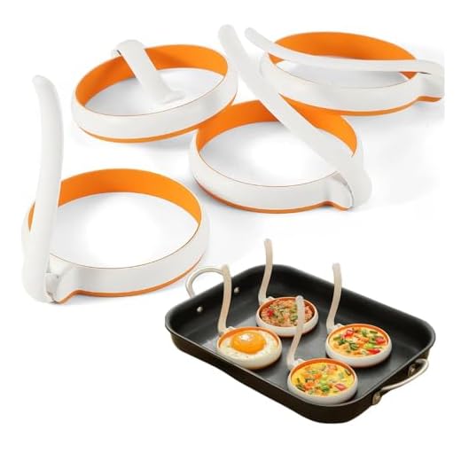 GAGAQI Silicone Fried Egg Cooker Rings Set,Nonstick,Easy to Use&Clean, 4-pack, Round Egg Mold for Cooking Pancake,Breakfast Sandwich, fit McMuffin Biscuit,Griddle Egg Ring for Frying Eggs