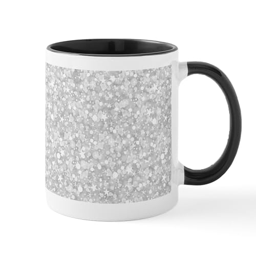 Taza de cerámica 11 oz color blanco y negro miniatura 1