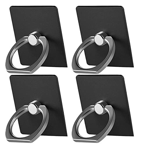 Téléphone Bague Support 4 Package/Support de Voiture Rotation à 360 º et 180º téléphone Anneau Grip pour Tablette PC Coque Smartphone Téléphone Anneau Bague Support (Square(Black+Black+Black+Black)) Cover