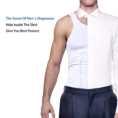 FONICX FIT Men Compression Shirt Slimming Body Shaper Vest Tummy Control Shapewear Abdomen Undershirt Gym Workout Tank Top