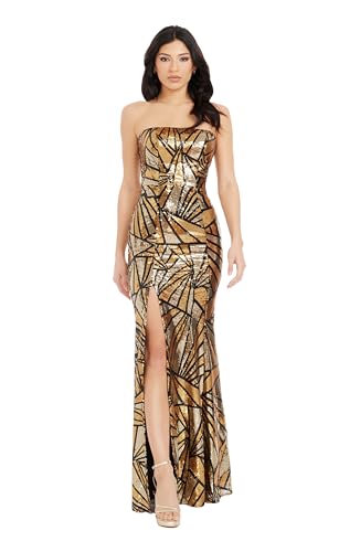 Amazon.com: Dress the Population Women's Janelle Art Deco Geometric Sequin,  Maxi, Mermaid, Square Neck Dress, Gold Multi, XX-Small : Clothing, Shoes &  Jewelry
