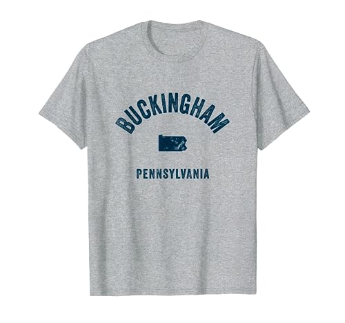 Estampado azul marino deportivo vintage de Buckingham Pennsylvania PA Camiseta
