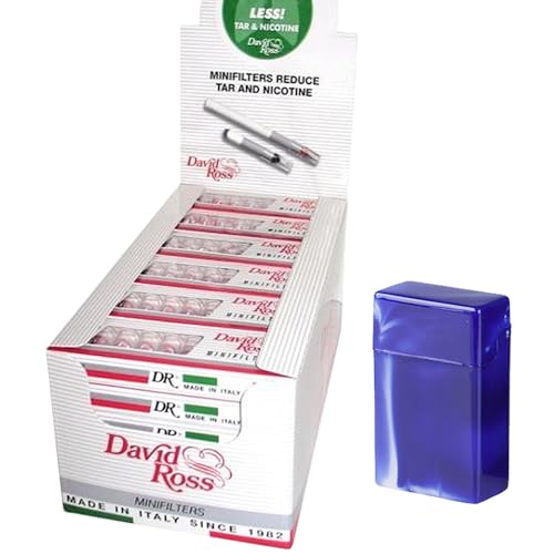 David Ross Regular Box 36 Blister à 10 Filter 8mm Zigarettenfilteraufsatz Mikrofilter inkl. 1x Zigarettenbox Grösse nach Wahl (20er Zig.-box (L))