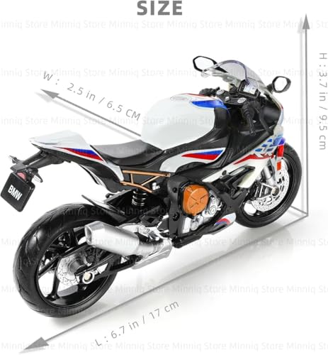 Image of Compatible for B-m-w S 1000RR Motorcycle DieCast Model, Suspension and Hand Free Roller, Toy Motorcycle Collection with Music Lighting Toy for Kids (B-M-W S 1000RR - White)
