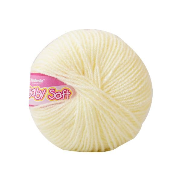Image of Vardhman BabySoft Knitting Yarn | 100% Acrylic Wool | 4 Ply | Thin Knitting & Crocheting Hook Thread & Lightweight | Special Baby Wool | 150 Grams (6 Balls of 25g) | Machine Washable | Ideal for Blankets, Hats, Booties Ultra-Soft for Baby Sweaters, Blankets, Caps, Socks, Soft toys, Art & craft (Black 21 + Cream 42)