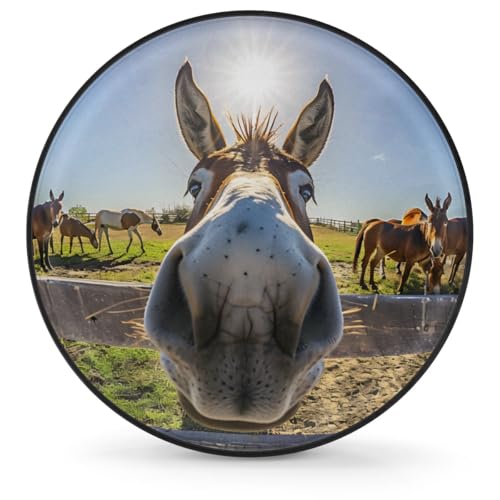 Image of Spare Tire Cover for RV Trailer, Animal Donkey Tire Covers Universal Fit for Travel Trailer Camper Jeep RV SUV Truck Waterproof Wheel Cover (14 inch for Diameter 25 inch - 27 inch)