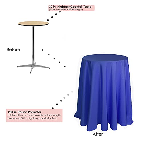 Your Chair Covers - 120 Inch Round Premium Polyester Tablecloth - Royal Blue, Linen Table Cloth For Standard Round Tables #TOP3