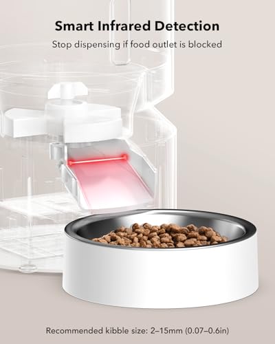 Image of PETLIBRO Automatic Cat Feeder - 3L Programmable Pet Food Dispenser with Freshness Preservation, Timed Portion Control, Voice Meal Call & Dual Power Supply, Healthy Feeding for Cats & Small Dogs White
