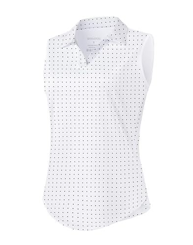 G Gradual Sleeveless Golf Shirts for Women Collared V Neck Tennis Tank Top Cooling Polo UPF 50+ Quick Dry Lightweight
