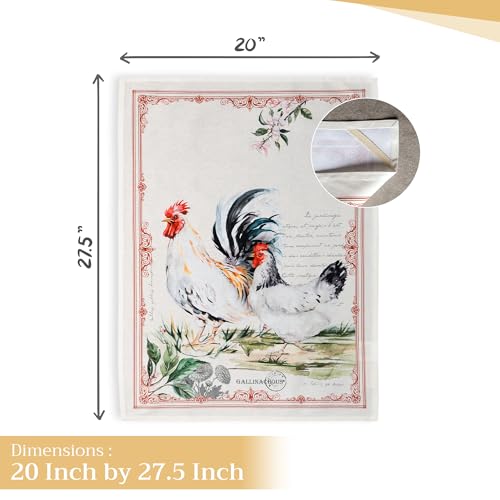 Maison d' Hermine Kitchen Towels Set of 2 100% Cotton 70 CM x 50 CM Reusable Cloth Tea Dish Towels Absorbent with Hanging Loop for Kitchen Dining Spring/Summer Decorations (Campagne)