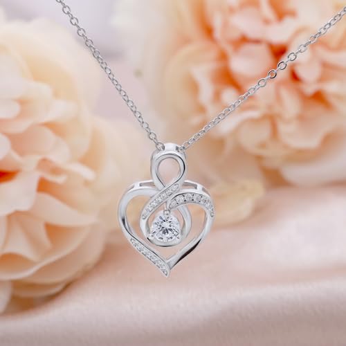 Image of Sterling Silver Pendant Necklace Charms Hypoallergenic Fashion Jewelry Dainty Valentines Day Birthday Gift for Women