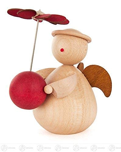 Figurine d'ange avec pyramide Erzgebirge de 8,5 cm en bois artisanal