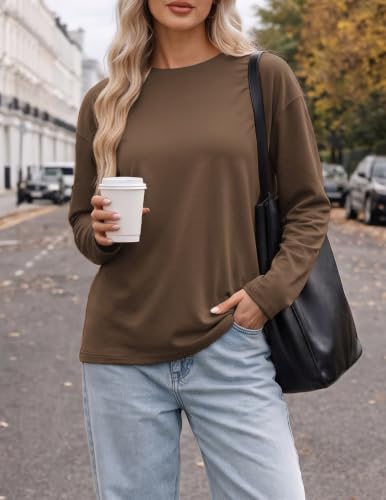Ekouaer Long Sleeve Shirts for Women Oversized Tops Fall Clothes 3 Pack M - image 2