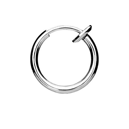 PiercedOff Titanium Spring Action Fake Hoop
