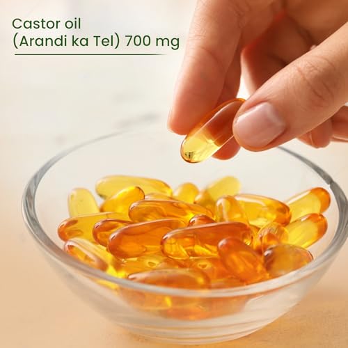 Image of Castrolax Castor Oil Capsules for Constipation Relief - 60 Soft-Gel Capsules | Pack 2, 700mg Per Capsule