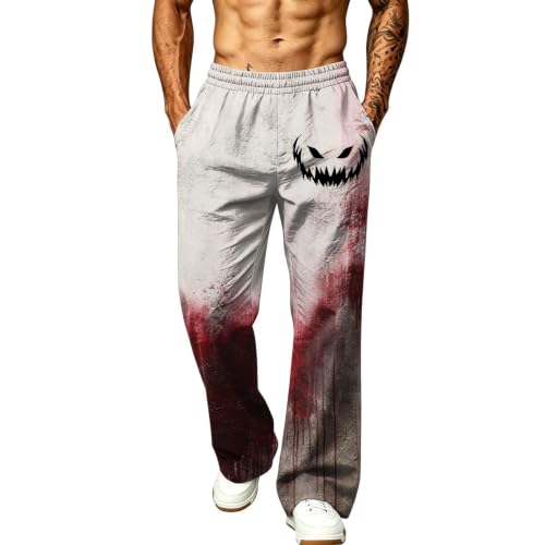 Pantalones de chándal para hombre con corte recto holgado y cintura elástica