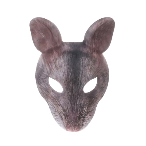 Hosfairy 1Pcs Party Mouse Mask Animal Mouse Mask Mouse Halloween Mask for Easter Halloween Christmas Cosplay Party Props (Black Brown)