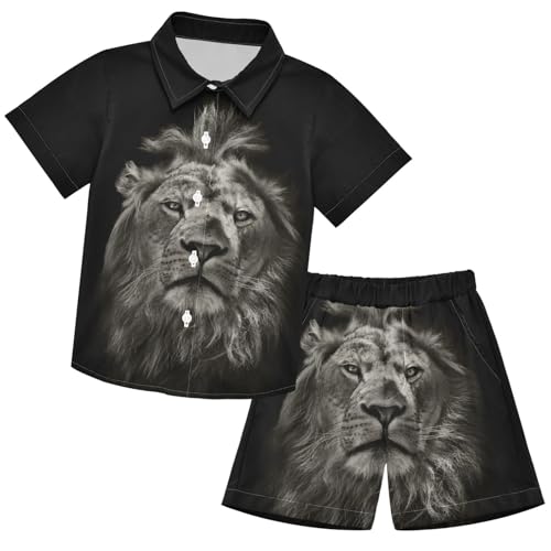 Image of visesunny Boy Floral Short Sleeve Button Down Shirt & Casual Shorts Set Summer Outfits 3-10 Years Clothes