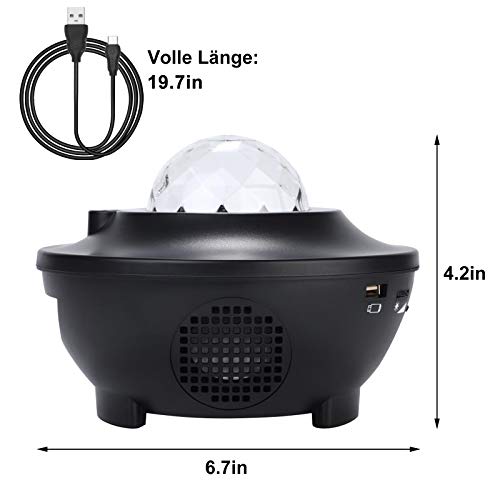 SHAWLAM Led-projector sterrenhemel, Galaxy Light projector met roterende watergolven. - Image 6