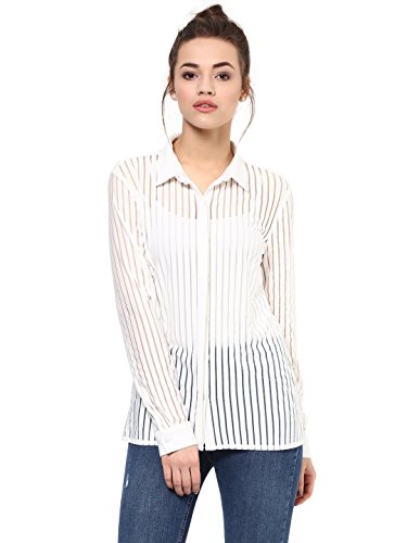 sheer striped blouse