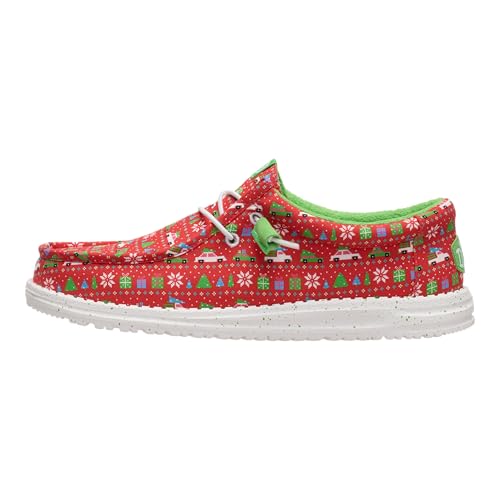 HEYDUDE Wally Holiday Sweater Red/Green/Multi 13, Men’s...