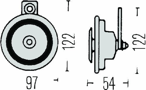 Hella 006958611 Horn Disc 12V 335Hz Ltone Blk (M26) #TOP1