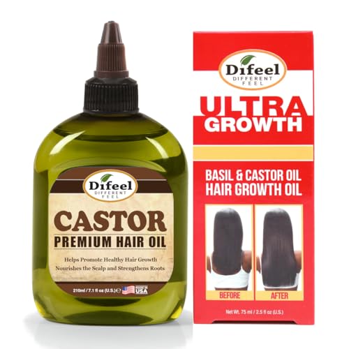 Difeel Castor Oil Pro-Growth Hair Oil Collection 2-PC Set