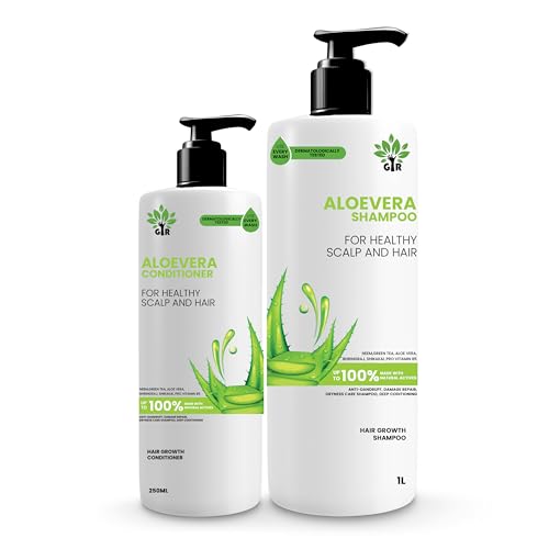Image of GIR Aloe Vera Shampoo - 1L & Conditioner - 250 ML- for Silky Smooth Hair & Scalp Nourishment - Combo Pack