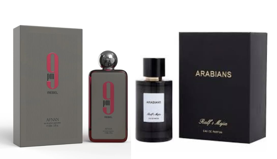 Exclusive combo: 9 PM Rebel EDP Spray for Unisex & Arabians by Ralfs Mejia 3.4 fl oz Eau de Parfum Unisex