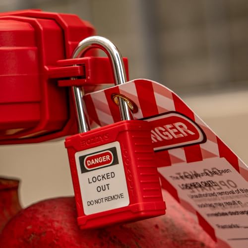 Image of Lockout Tagout Locks with 2 Master Keys|12-Pack Red OSHA Loto Lock|Keyed Different & Laser Coding|Lock Out Padlock Kits for Machinery & Electrical Panels