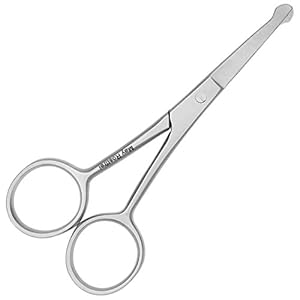 May – Kleine hondenschaar – pootschaar – vachtschaar – hondenschaar – schaar voor hondenharen met afgeronde uiteinden – gebogen snijkant – roestvrij staal