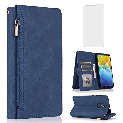 Étui Stylo 4 fermeture éclair protection écran clapet cuir pour LG Stylo 4 Plus