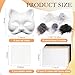 Seenelling 23 Pcs DIY Therian Mask Kit Blank Cat Mask with Felt Fabric Sheet Plush Faux Fur Eye Mesh for Therian Gear Stuff (Grey)