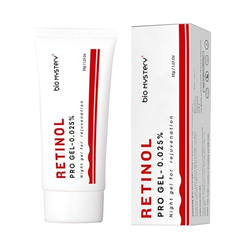 Bio Mystery Retinol Gel 0.025 Vitamin A Repairs Fine Lines & Wrinkles, Scar Treatment, Sun Spots, Anti-Aging Formula (35 Gram / 1.23 Oz)